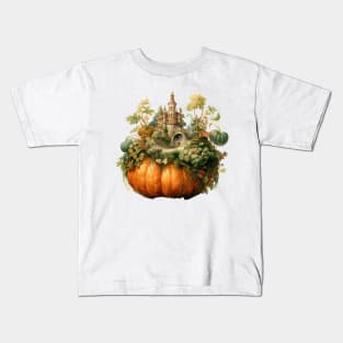 Autumn Magic - Pumpkin Transformed into Miniature Forest in Watercolor Kids T-Shirt